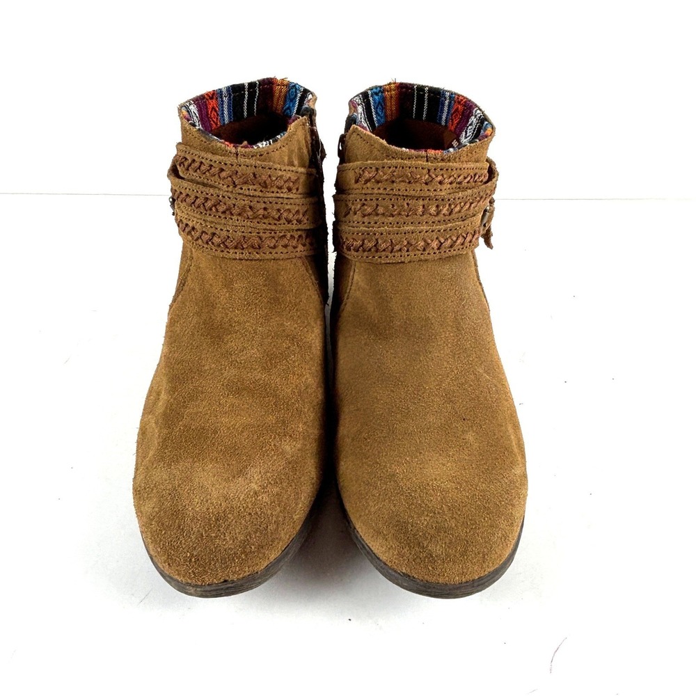 Minnetonka Dixon Brown Suede Fringe Ankle Zip Boots 563 Women's 8‎ Boho Western